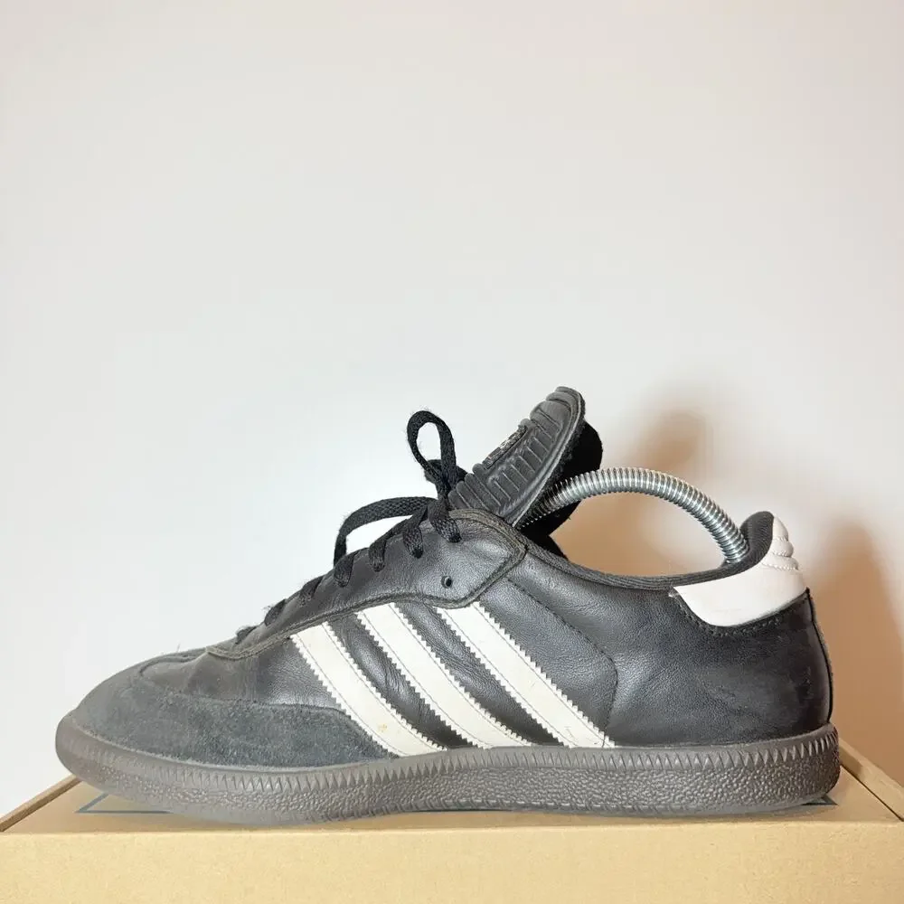 Adidas Samba Mens Size 10 Black White Gum Leather Sneaker Classic Athletic Shoe
